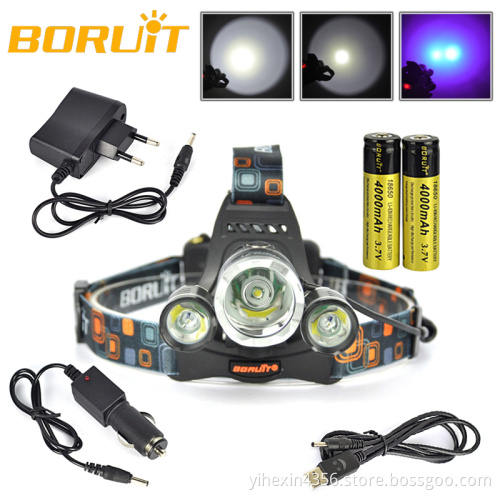 BORUIT RJ-0421 Detecting Oil Spills LED Purple Light UV Headlamp